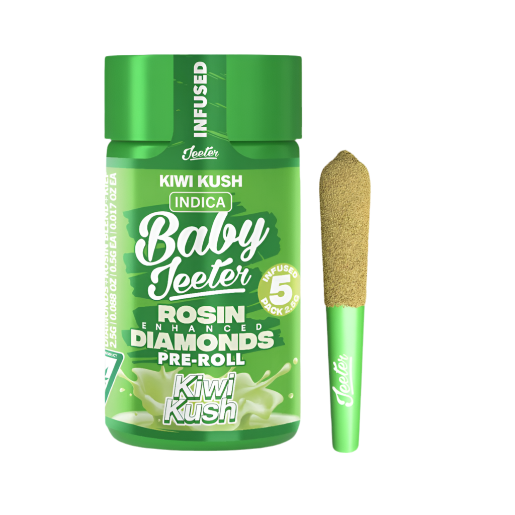 BABY JEETER "KIWI KUSH" INFUSED PRE-ROLL JAR JAR; INDICA STRAIN