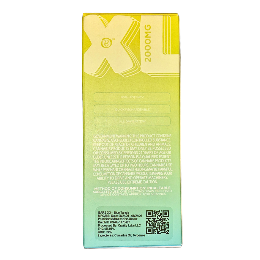 BARS XL BLUE TANGIE HYBRID 2G LIVE RESIN DISPOSABLE VAPE PEN