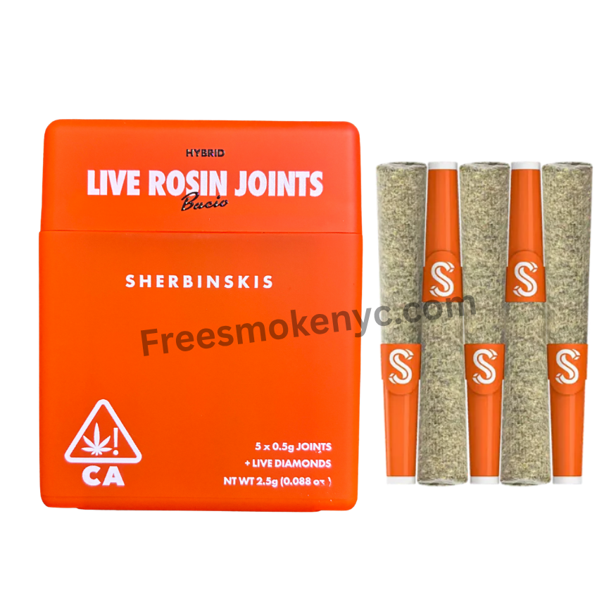 Sherbinskis infused preroll multipack Bacio hybrid strain on transparent background