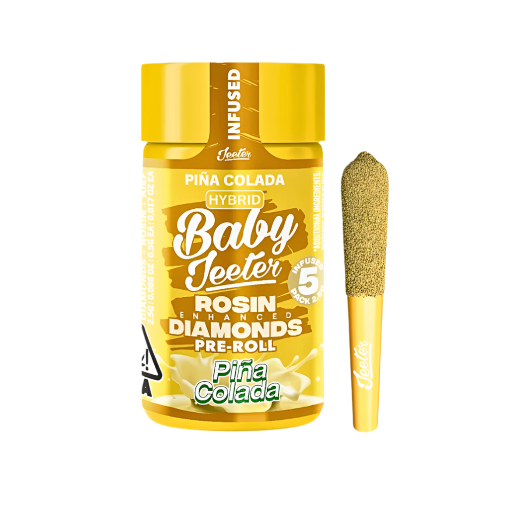 BABY JEETER "PINA COLADA" INFUSED PRE-ROLL JAR; HYBRID STRAINS