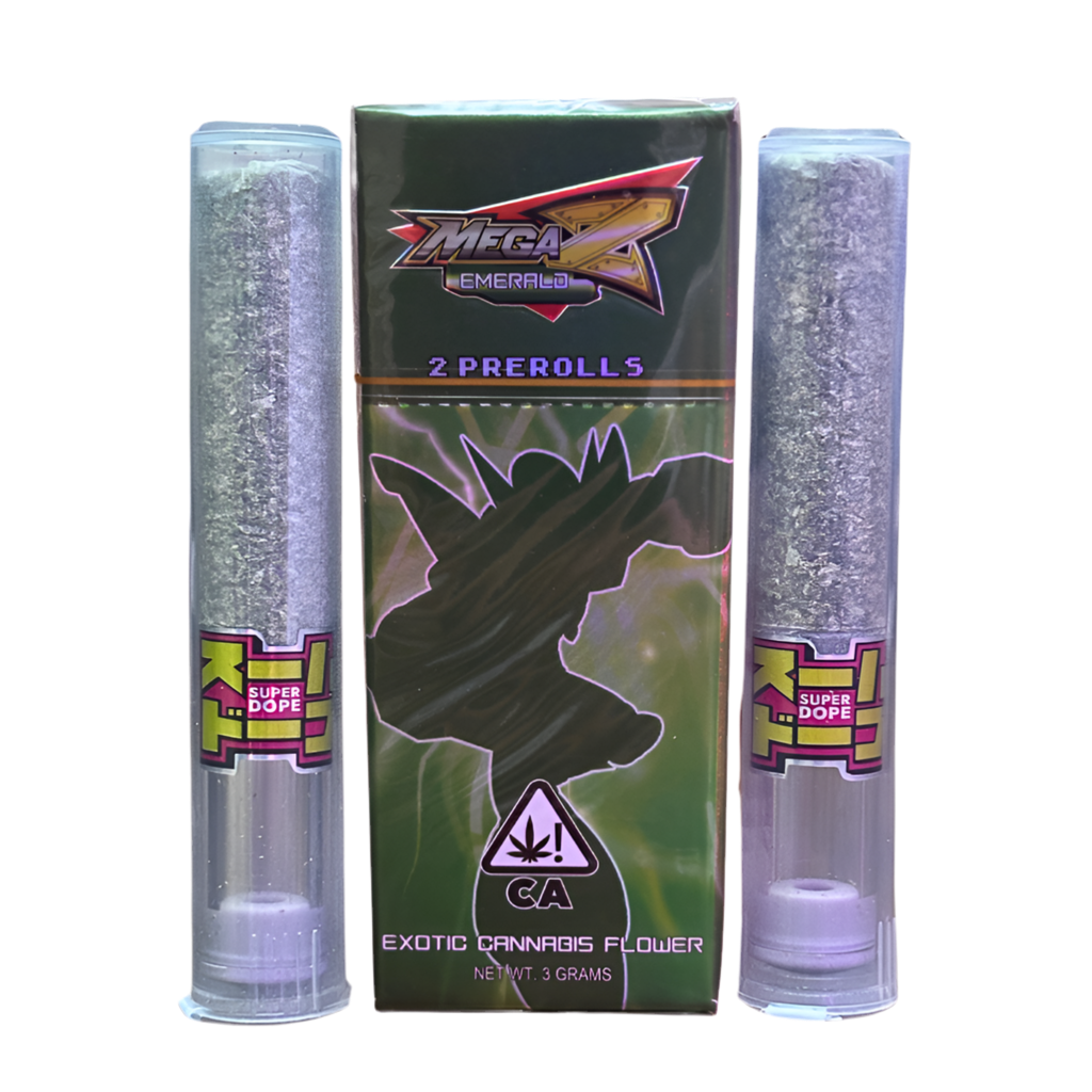 SUPER DOPE “MEGA Z EMERALD” 2 PACK PRE-ROLLS; HYBRID STRAIN