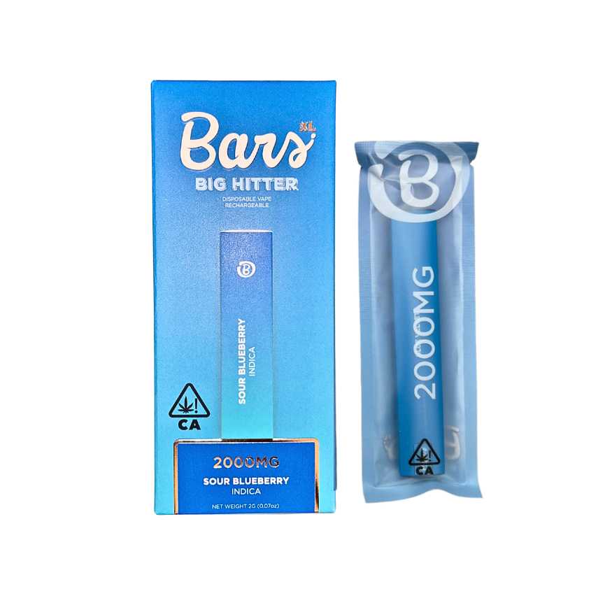 Bars XL Sour Blueberry Live Resin Disposable Vape Pen - 2g Indica Bars XL Sour Blueberry Live Resin Disposable Vape Pen - 2g Indica