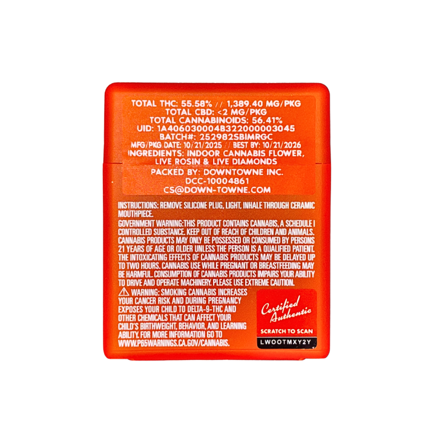 Sherbinskis Pink Cherry live rosin-infused pre-roll multipack featuring product packaging and information on a transparent background