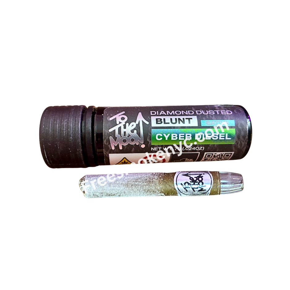 To the Moon Cyber Diesel Diamond Dusted Blunt and packaging on a transparent background
