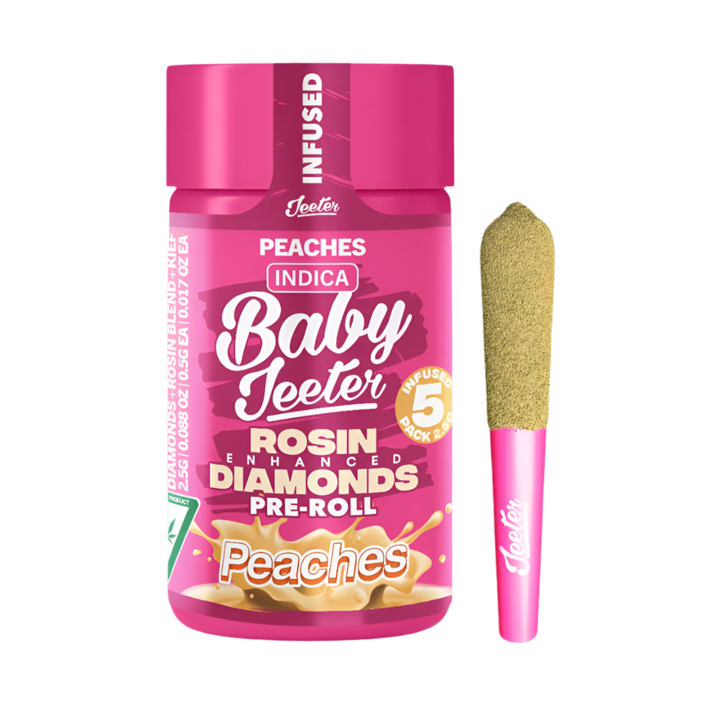 BABY JEETER "PEACHES" INFUSED PRE-ROLL JAR; INDICA STRAIN