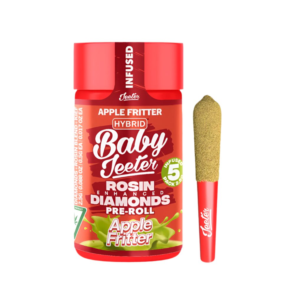 BABY JEETER "APPLE FRITTER" INFUSED PRE-ROLL JAR; HYBRID STRAIN