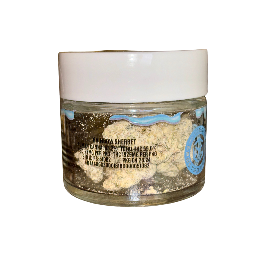 ICED RAINBOW SHERBET PREMIUM THCA DIAMOND INFUSED FLOWER 3.5G