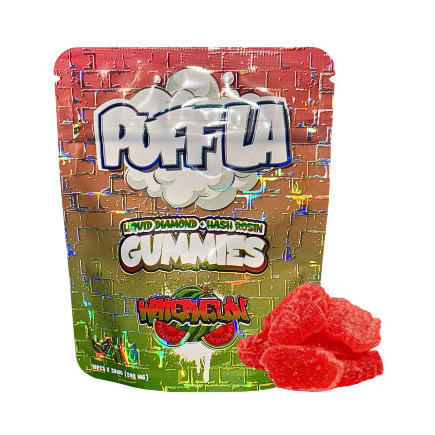 Puff LA Watermelon Gummies; Sativa effects