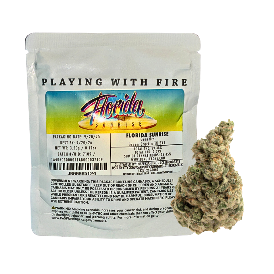 Jungle Boys Florida Sunrise hybrid cannabis flower on transparent background