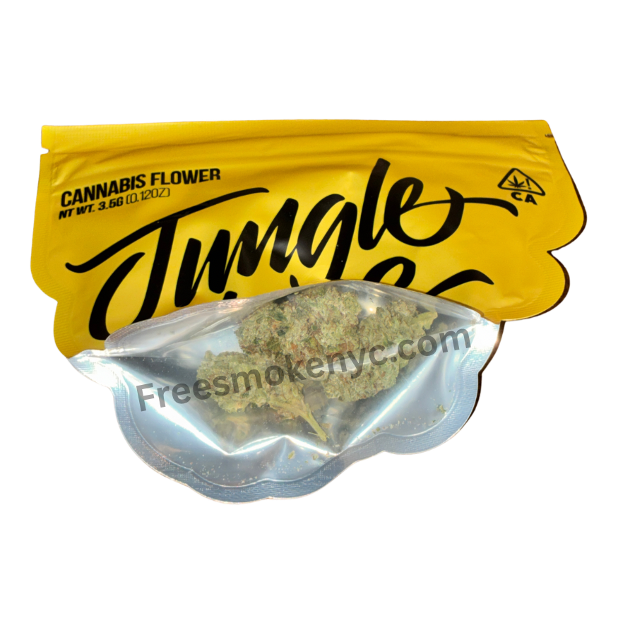 Jungle Boys “06 OG” cannabis flower displayed on a transparent background.