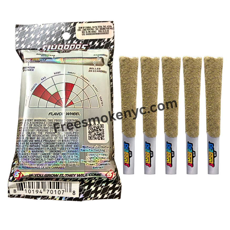 Sluggers Hit Diamond Edition White Cherry Gelato hybrid strain product packaging with information and pre-rolls on a transparent background