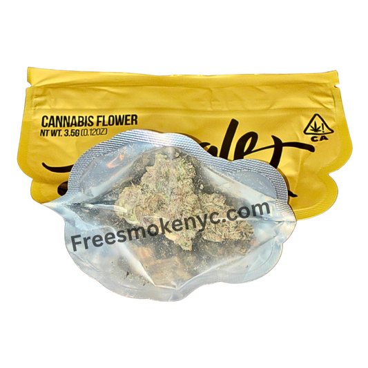 Jungle Boys hybrid strain Bakers Man product packaging and cannabis buds on a transparent background