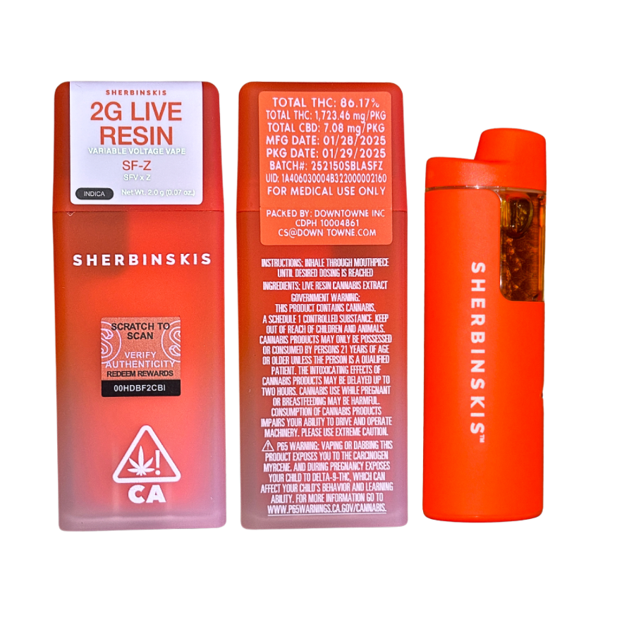 SHERBINSKI "SF-Z" 2G LIVE RESIN DISPOSABLE