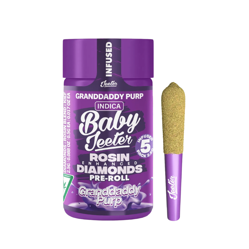 BABY JEETER "GRANDADDY PURP" ROSIN ENHANCED DIAMONDS PRE-ROLLS