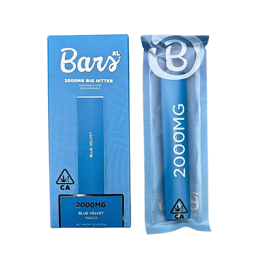 Bars XL Blue Velvet Live Resin Disposable Vape Pen - 2g Indica Bars XL Blue Velvet Live Resin Disposable Vape Pen - 2g Indica