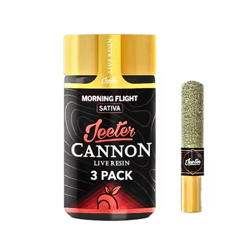 Jeeter Cannon Mothers Milk sativa live rosin Jeeter Cannon Morning Flight sativa on a transparent background