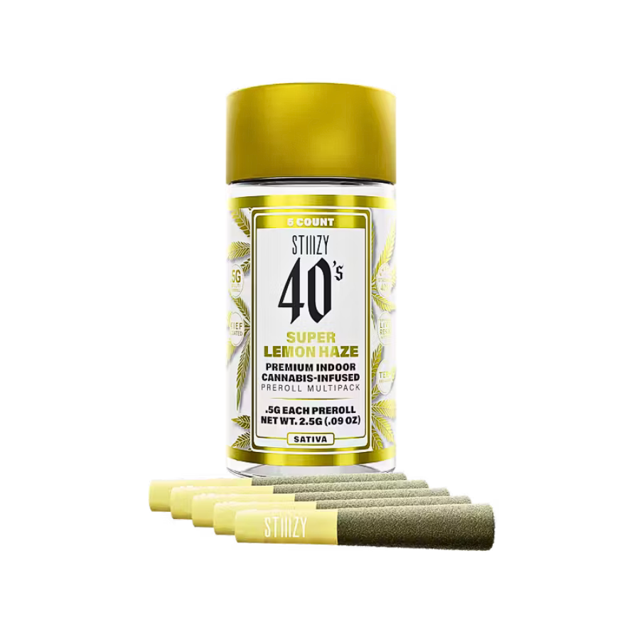 STIIIZY 40'S SUPER LEMON HAZE PRE-ROLL MULTI-PACK, SATIVA STRAIN