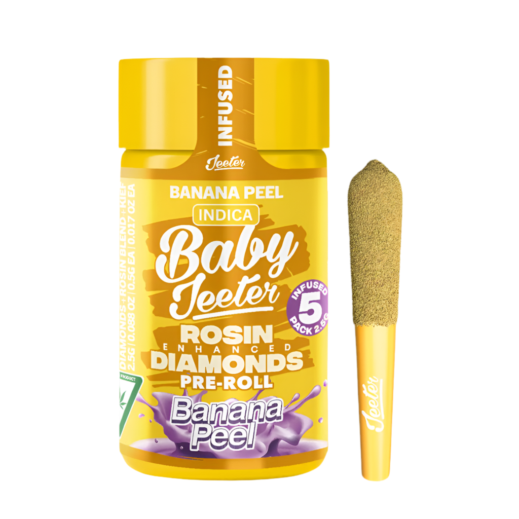 BABY JEETER "BANANA PEEL" INFUSED PRE-ROLL JAR; INDICA STRAIN 