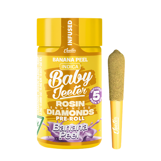 BABY JEETER "BANANA PEEL" INFUSED PRE-ROLL JAR; INDICA STRAIN 