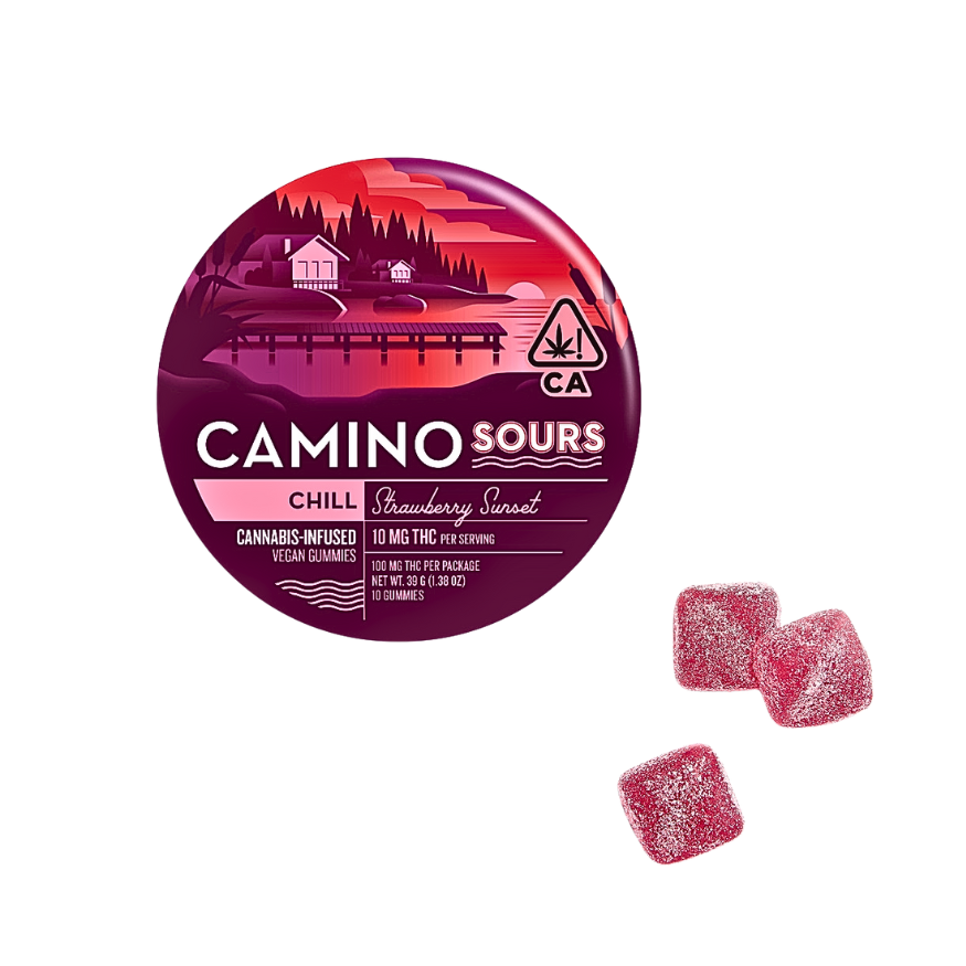 CAMINO SOURS STRAWBERRY SUNSET INDICA CANNABIS INFUSED GUMMIES