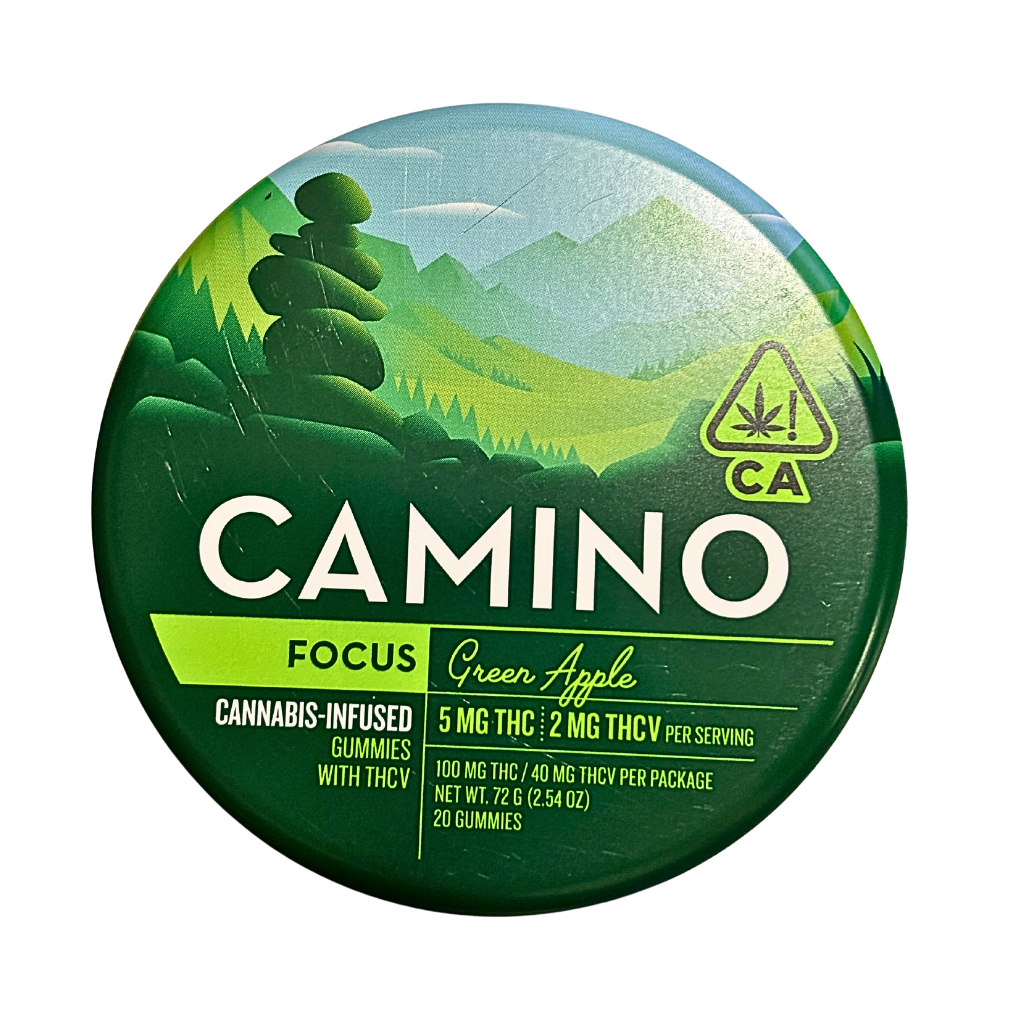 Camino Green Apple Cannabis Infused Gummies, hybrid strain