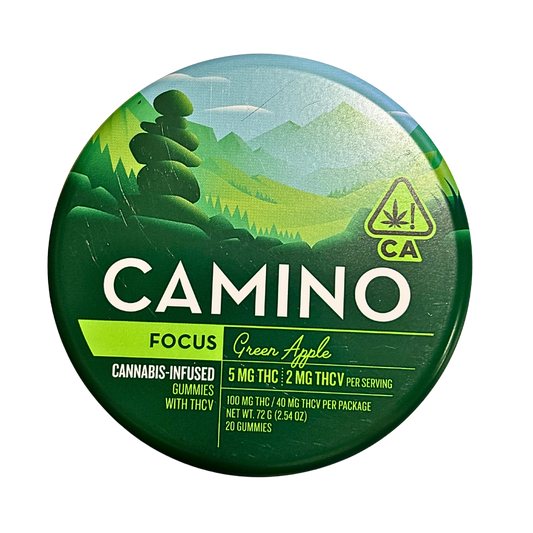 Camino Green Apple Cannabis Infused Gummies, hybrid strain