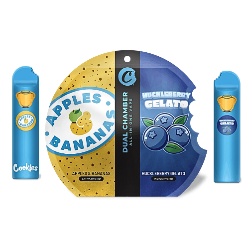 Cookies Dual Chamber 1g Disposable Vape Pen Apples and Bananas/ Husckleberry Gelato