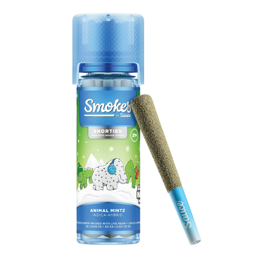 SHORTIES BY SAUCE ANIMAL MINTZ, INDICA/HYBRID STRAIN INFUSED PRE-ROLL MULTI-PACK