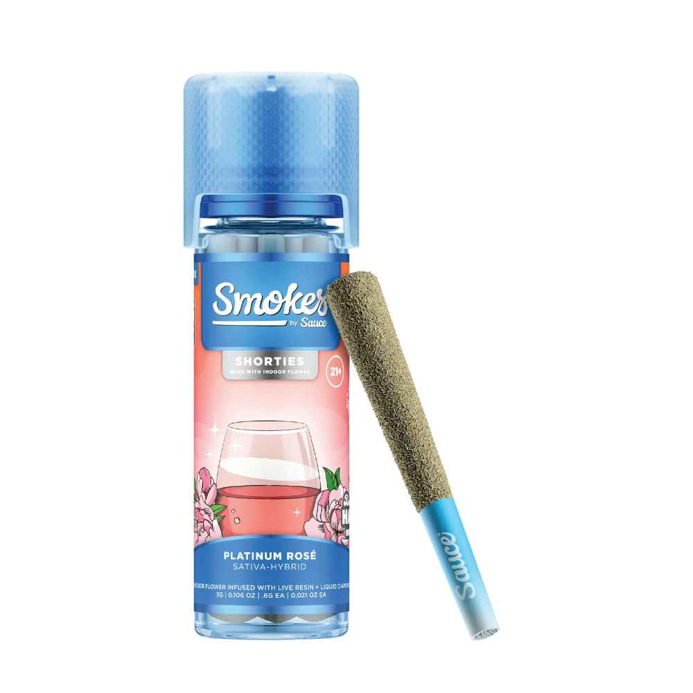 SMOKES BY SHORTIES PLATINUM ROSE INFUSED PRE-ROLL MULTIPACK