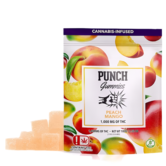 PUNCH THC INFUSED GUMMIES
"PEACH MANGO"