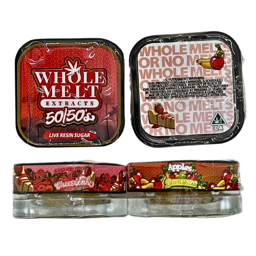 WHOLE MELT EXTRACTS 50/50's LIVE RESIN SUGAR "KUSHBERRY CHEESECAKE" & APPLES + BANANAS"