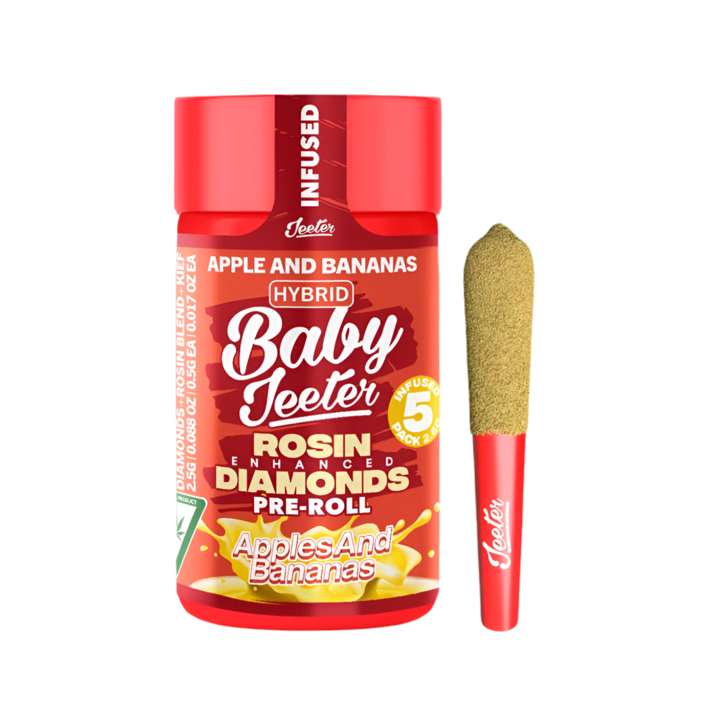 BABY JEETER “APPLES AND BANANAS” INFUSED PRE-ROLLS; HYBRID STRAIN 