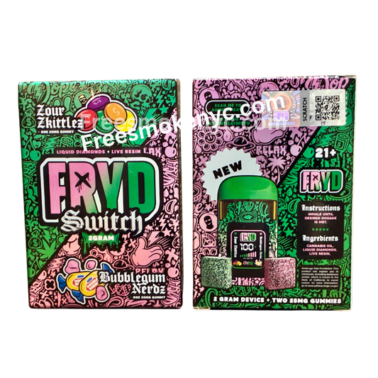 Fryd 2 gram disposable two flavors in one with two gummies edibles 