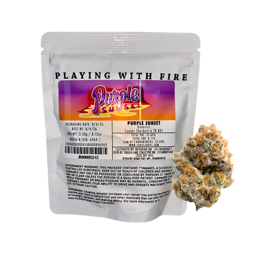 JUNGLE BOYS "PURPLE SUNSET" CANNABIS FLOWER; HYBRID STRAIN 