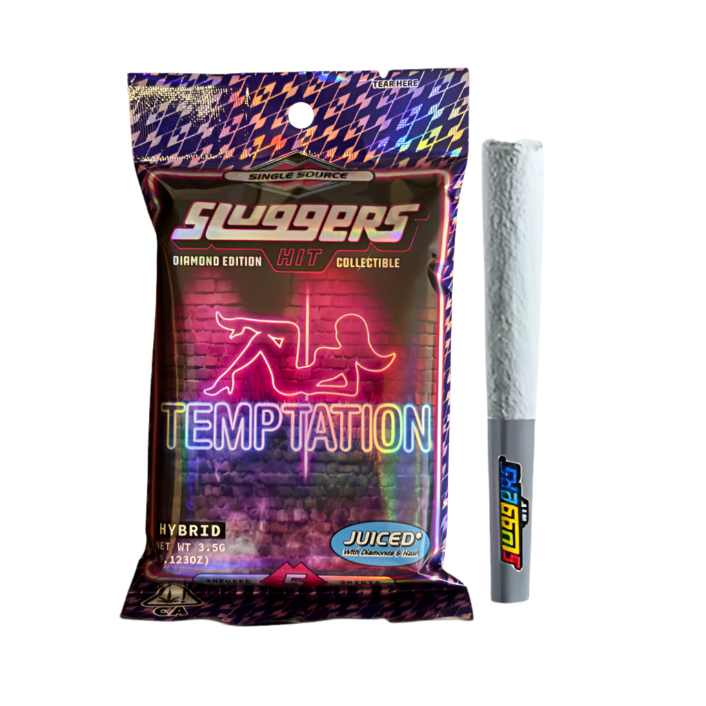 SLUGGERS HIT "TEMPTATION" DIAMOND & HASH INFUSED PRE-ROLLS; HYBRID STRAIN