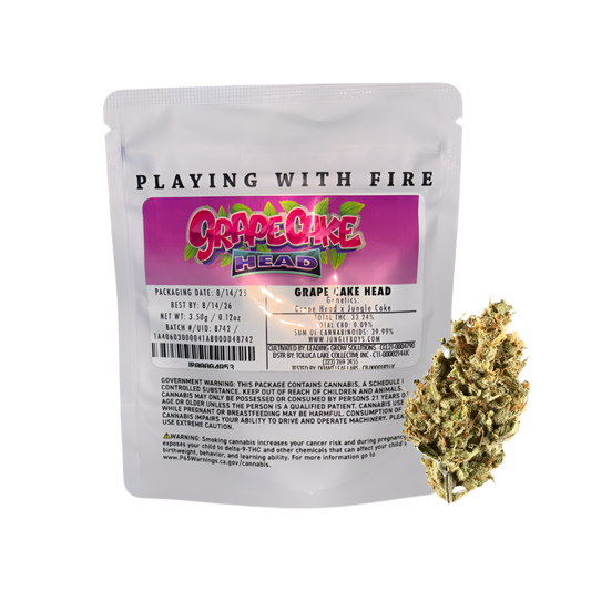 JUNGLE BOYS "GRAPE CAKE HEAD" CANNABIS FLOWER; HYBRID STRAIN 