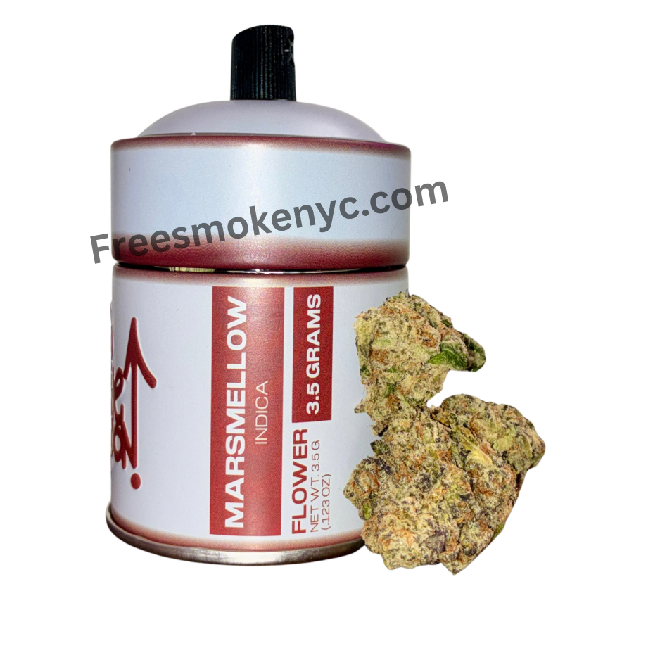 To the Moon Marsmellow cannabis buds and packaging on a transparent background 