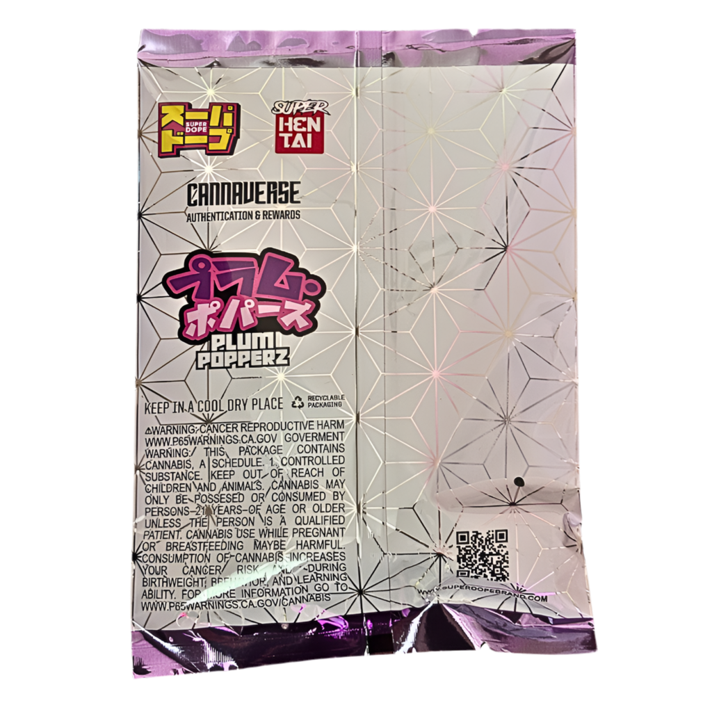SUPER DOPE “PLUM POPPERZ” EXOTIC CANNABIS FLOWER; HYBRID STRAIN