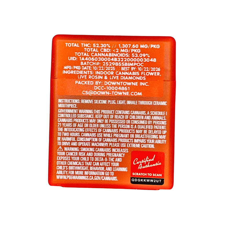 Sherbinskis Perm 41 indica strain live rosin-infused pre-roll multipack packaging and information on a transparent background.