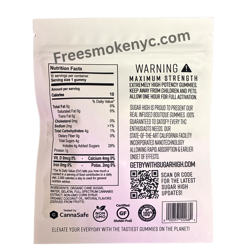 SUGAR HIGH MAXIMUM STRENGTH THC INFUSED GUMMIES