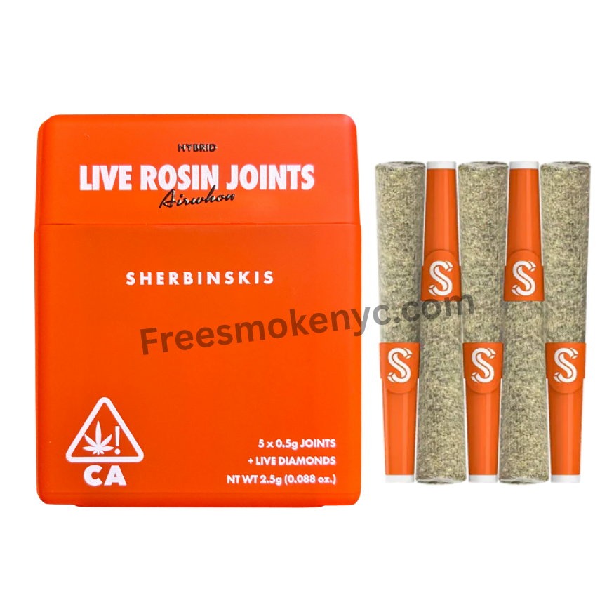 Sherbinski infused pre rolls Airwhon hybrid multipack on transparent background 