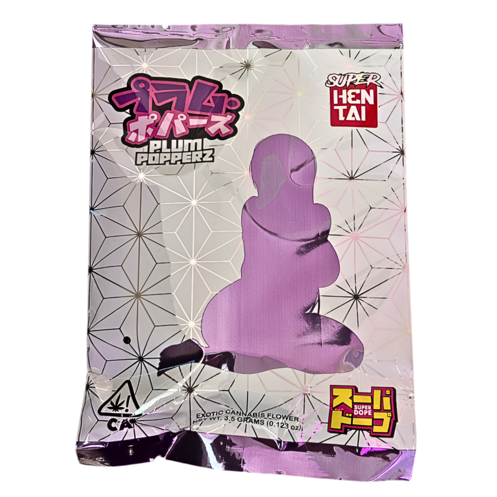 SUPER DOPE “PLUM POPPERZ” EXOTIC CANNABIS FLOWER; HYBRID STRAIN