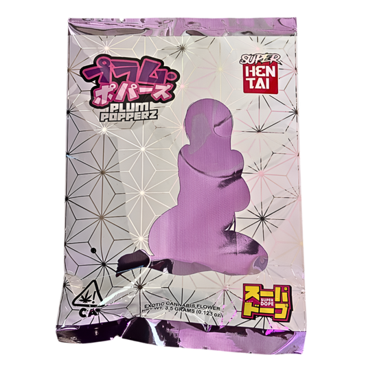 SUPER DOPE “PLUM POPPERZ” EXOTIC CANNABIS FLOWER; HYBRID STRAIN