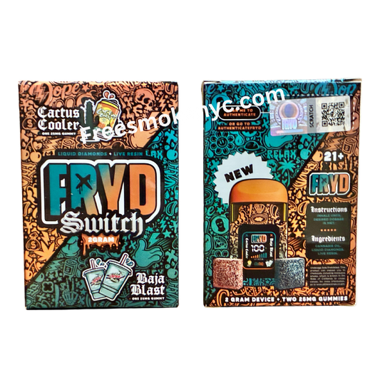 Fryd Switch Cactus Cooler and Baja Blast two flavors in one 2 gram disposable 