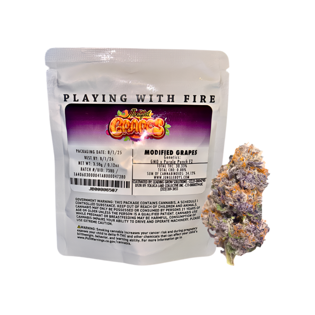 JUNGLE BOYS "MODIFIED GRAPES" CANNABIS FLOWER; HYBRID STRAIN 