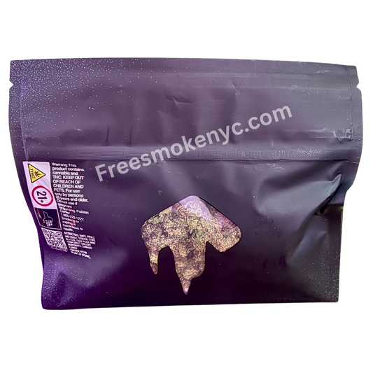 To the Moon 14g bag Crunch Berries featuring cannabis buds and packaging on a transparent background 