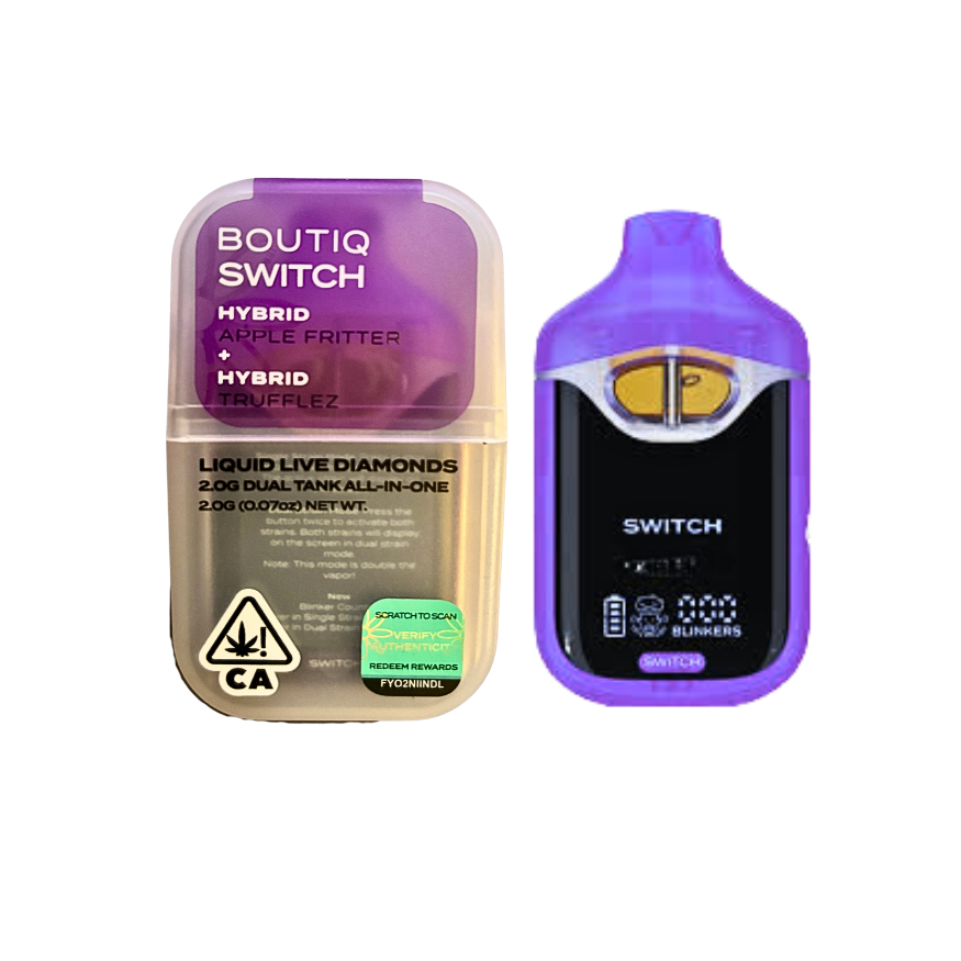 BOUTIQ SWITCH V4 APPLE FRITTER X TRUFFLEZ 2G DUAL TANK DISPOSABLE