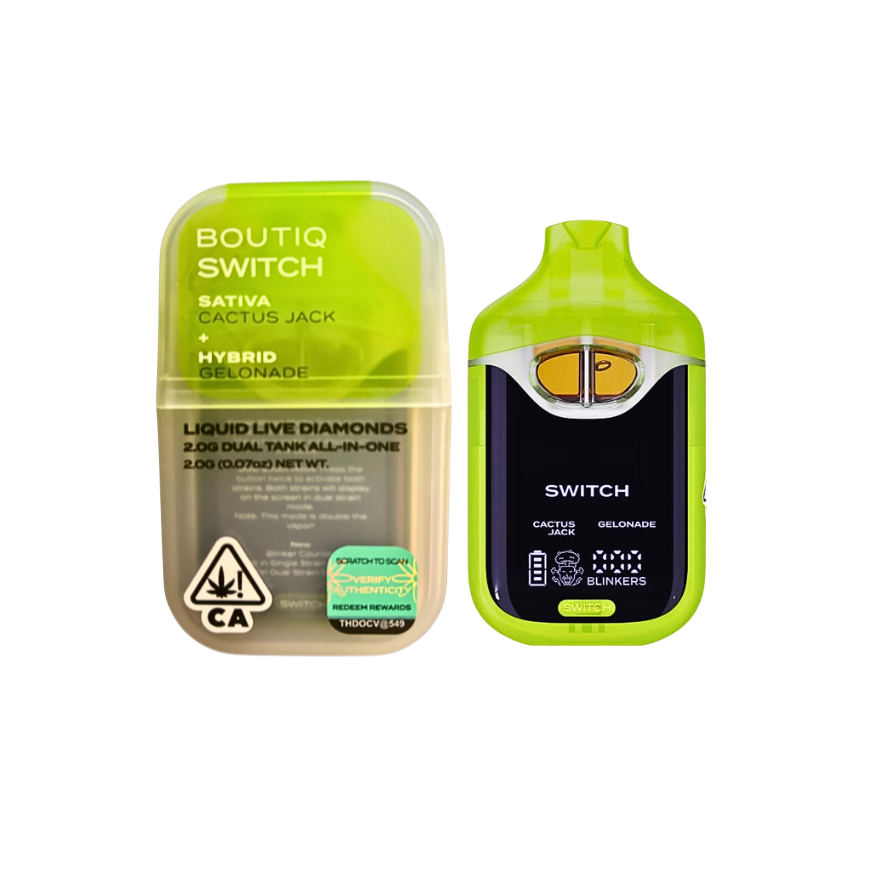 BOUTIQ SWITCH V4 CACTUS JACK X GELONADE 2G DUAL TANK LIQUID LIVE DIAMONDS DISPOSABLE