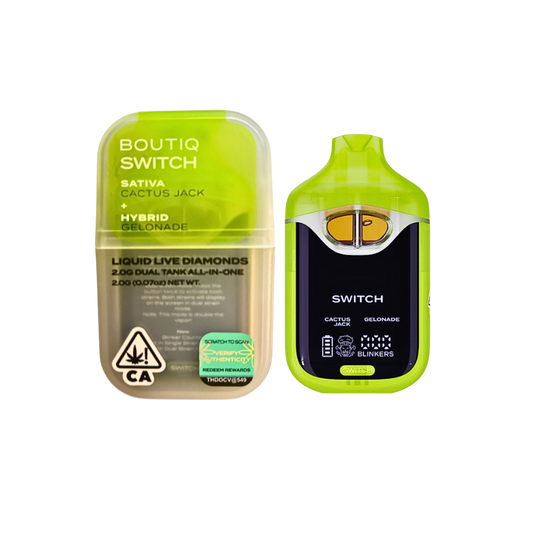 BOUTIQ SWITCH V4 CACTUS JACK X GELONADE 2G DUAL TANK LIQUID LIVE DIAMONDS DISPOSABLE