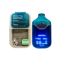 BOUTIQ SWITCH V4 "STARBURST DIESEL" X "GRAPE POPPERZ" 2G DUAL TANK DISPOSABLE